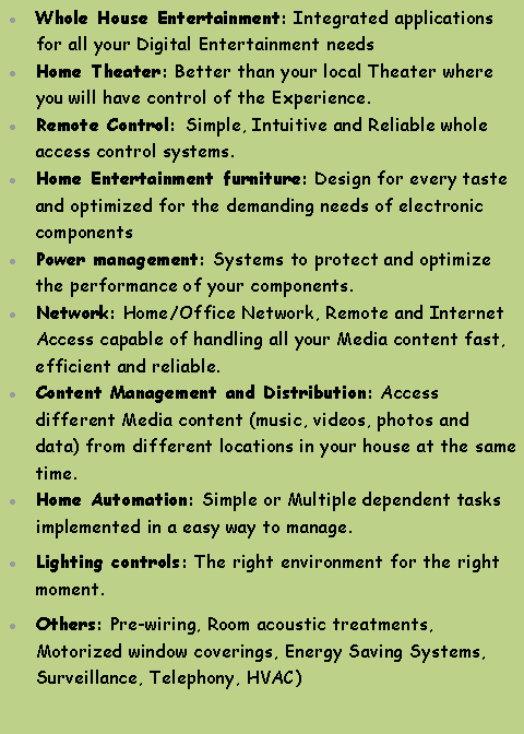 Home Theater solutions aplications
